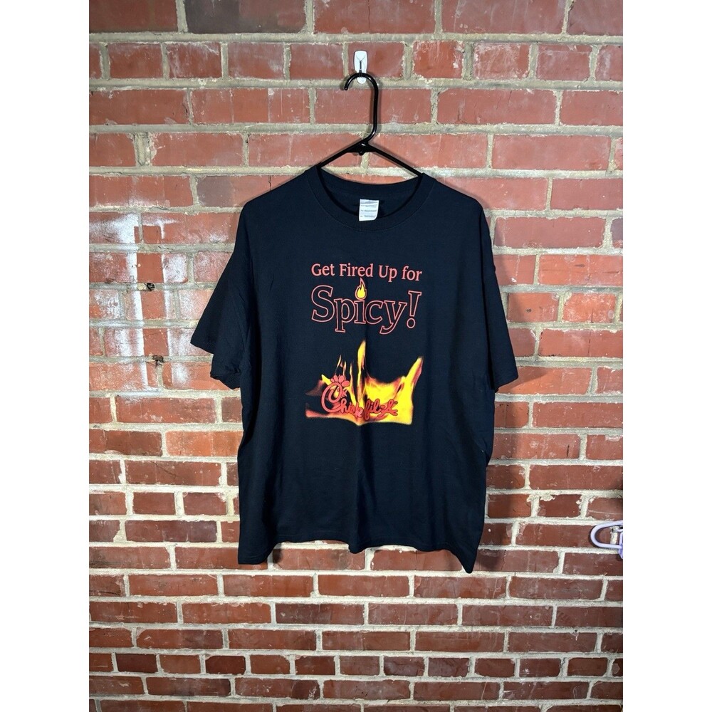Vintage Y2K Chickfila Shirt Get Fired Up For Spicy! Promo Rare Unique Adult XL
